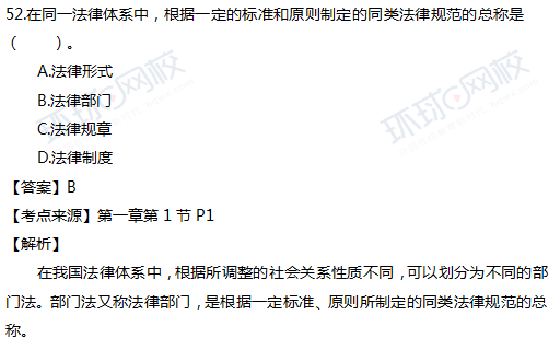 2017一级建造师真题工程法规单选52题官方答案及解析