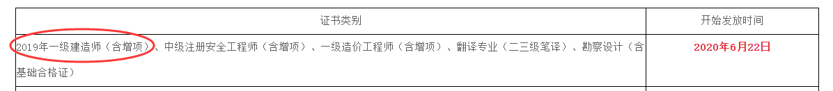 四川绵阳2019年一级建造师合格证书6月22日开始领取